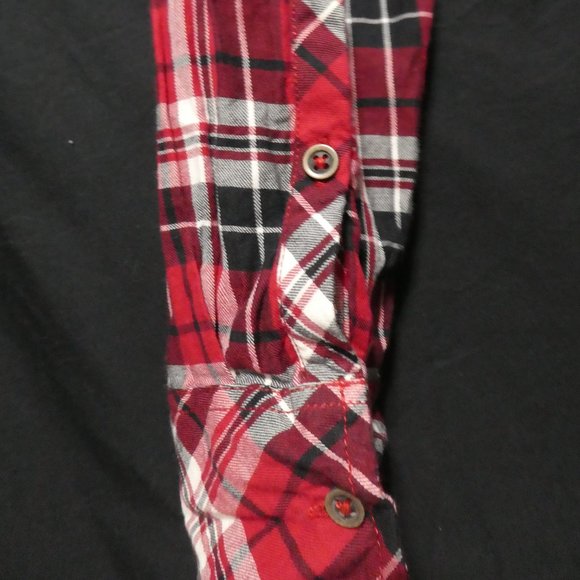 ESPRIT, medium, plaid ruffle shirt, full button front - Picture 11 of 16